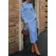 thumbnail image 4 of Conjunto de Suéter y Vestido de Punto para Mujer PRETTYGARDEN 2 Piezas Azul M, 4 of 8