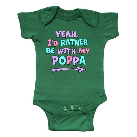 

Inktastic Yeah I d Rather be with My Poppa in Pink Blue and Purple Gift Baby Boy or Baby Girl Bodysuit