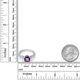 thumbnail image 5 of Gem Stone King 925 Sterling Silver Purple Amethyst and White Created Sapphire Ring for Women | 1.70 Cttw | Cushion Checkerboard 7MM | Available in Size 5, 6, 7, 8, 9, 5 of 6