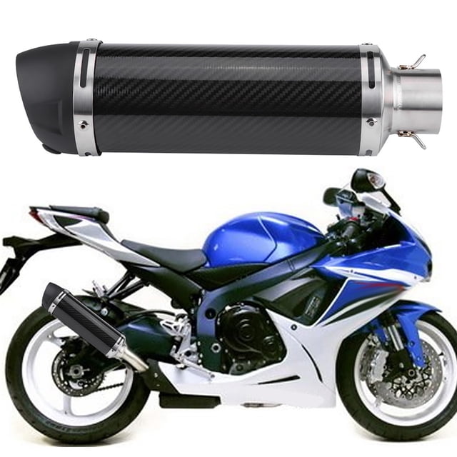 Tubo de escape silenciador, silenciador universal modificado para motocicleta de 51 mm, silenciador de escape de fibra de carbono con características mejoradas