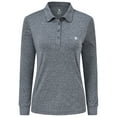 thumbnail image 5 of MoFiz Women's Long Sleeve Golf Polo Shirts Quick Drying Casual Workout Tops Shirts Drak gray M, 5 of 9