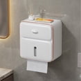 thumbnail image 3 of 1PC Haiying Double-Layer Toilet Paper Box Wall Mounted Bathroom Tissue Storage Box Punch Toilet Paper Holder WC Roll Paper Stand Phone Rack For Ca, 3 of 8