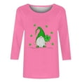 thumbnail image 4 of Meichang T-Shirts pour Femmes St Patricks Day Manches 3/4 Hauts Trèfle Chanceux T-Shirts Imprimé Vert Col Rond Décontracté T-Shirts de Vacances St Patricks Day, 4 of 4