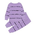 thumbnail image 4 of ZTKWD Toddler Kids Girls Boys Soft Comfy Tencel Solid Stripe Indoorwear 2pcs Set 6M-12Y, 4 of 5