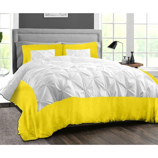 Super King Plus Plus Dual Tone Half Pinch Yellow Comforter with