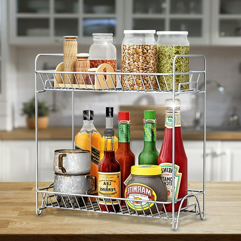 2Tier Spice Rack, Kitchen Organizer Kitchen Storage Rack Sauce