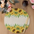 thumbnail image 3 of Summer Sunflowers Round 13 Inch Placemats Set of 6, Botanical Country Flowers Leaves HeatResistant Non Slip Place Mats for Dining Table, Wipeable Braided Kitchen Table Mats for Housewarming, 3 of 9