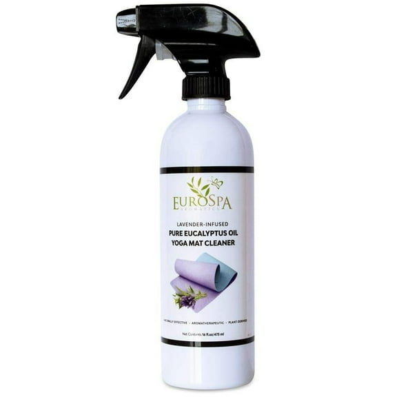 EuroSpa Aromatics Eucalyptus Oil Yoga Mat Cleaner Spray with Lavender, 16 Oz 1-Pack