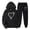 Black, variant on Womens 2 Piece Outfits Gym Sets Women's Valentine's Day Print Fall/Winter Hoodie Sweatpants Long Sleeve Hoodie Set Suits Wine XL