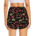 thumbnail image 2 of Lsque Red Chili Printed Women's Running Shorts with Liner Pockets,Elastic Quick Dry Workout Athletic Gym Yoga Shorts,Womens High Waist Shorts-X-Large, 2 of 9