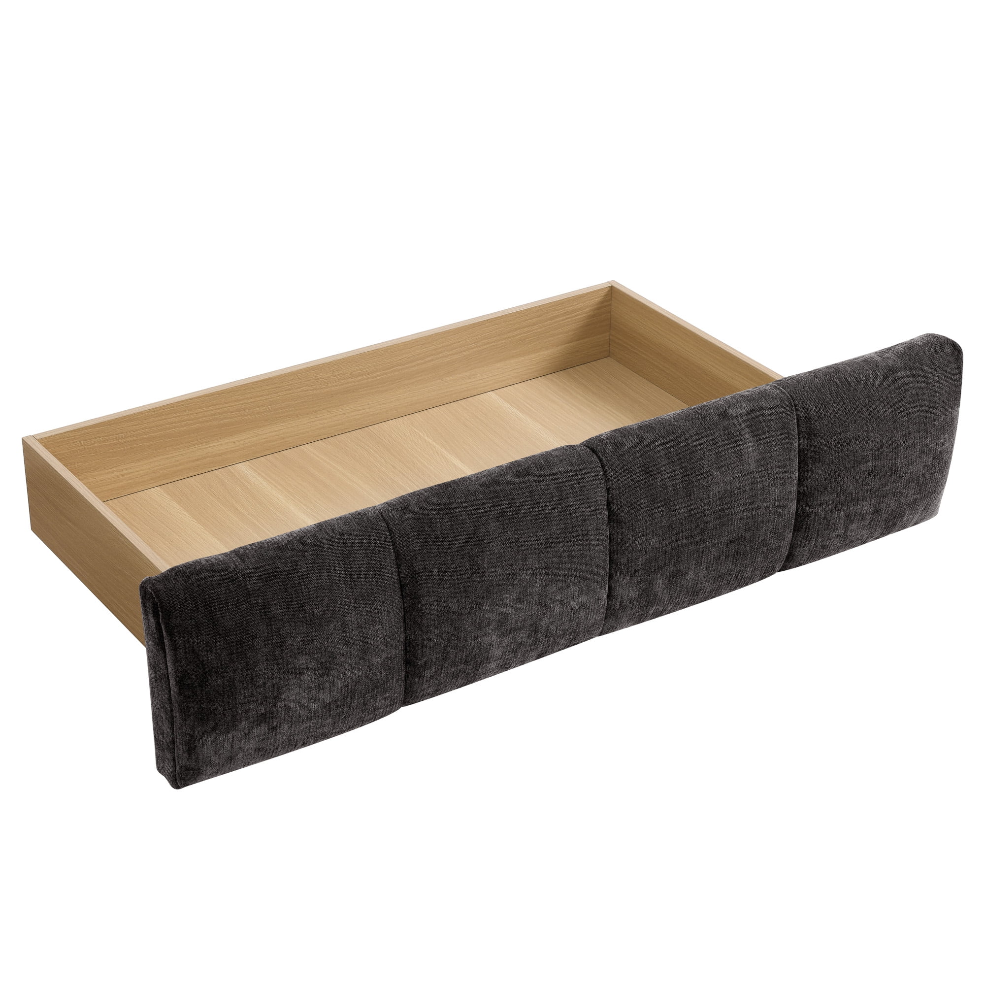 Howcool King Size Upholstered Platform Bed Frame with 4 Storage Drawers,Tufted Headboard,Chenille Low-profile Bed with Wooden Slats,No Box Spring Needed,Dark Gray