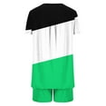 thumbnail image 6 of cfhntfmh Womens 2 Piece Pajama Sets Short Sleeve Fashion Color Block Pleated Buttons Tunic Shirts Casual Shorts Sleepwear Sets, 6 of 7
