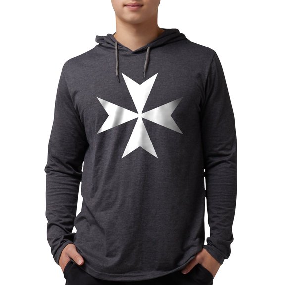 CafePress - Knights Hospitaller Cross Long Sleeve T Shirt - Mens Hooded Shirt