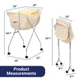 thumbnail image 4 of Laundry Cart With Wheels, Collapsible with Removable Liner, Rolling Hamper Cart with Tubular Metal Frame, White Bag Included – Measures 23" x 18" x 32", 4 of 9