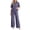 Gray, variant on ABSUYY Two Piece Womens Loungewear Set Ribbed Knit Wide Leg Pants Oversized Crew Neck Short Sleeve Relaxed Fit Pink,Size Free Size