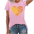thumbnail image 4 of DDAPJ pyju Basketball Heart T Shirt for Women Funny Cute Graphic Tees Summer Short Sleeve Crewneck Tee Tops Basketball Mom Life Game Day T-Shirt Pink L, 4 of 5