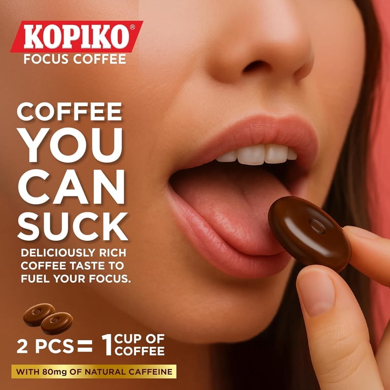 Kopiko Focus Coffee Candy – Sugar-Free, Caffeinated Hard Candy for