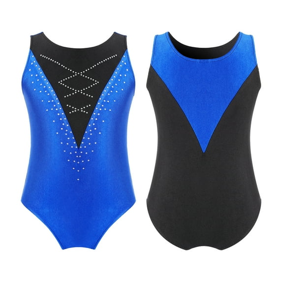 Alvivi Kids Girls Gymnastics Leotards Sleeveless Sports One-piece Bodysuit Dancewear