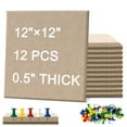 thumbnail image 3 of Bulletin Felt Board Pin Board 12 Pack Large Cork Board for Wall Felt Wall Tiles with Removable Adhesive Tabs, Bulletin Boards for Walls Large Corkboard for Office Home School, Latte, 3 of 10