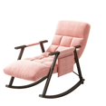 thumbnail image 4 of Rocking Chair Nursery - Modern Velvet Gliding Rocker Chair Lounge Chair with Adjustable High Back and Footrest, Glider Recliner Nursery Chair for Living Room Bedroom Office, Pink, 4 of 7