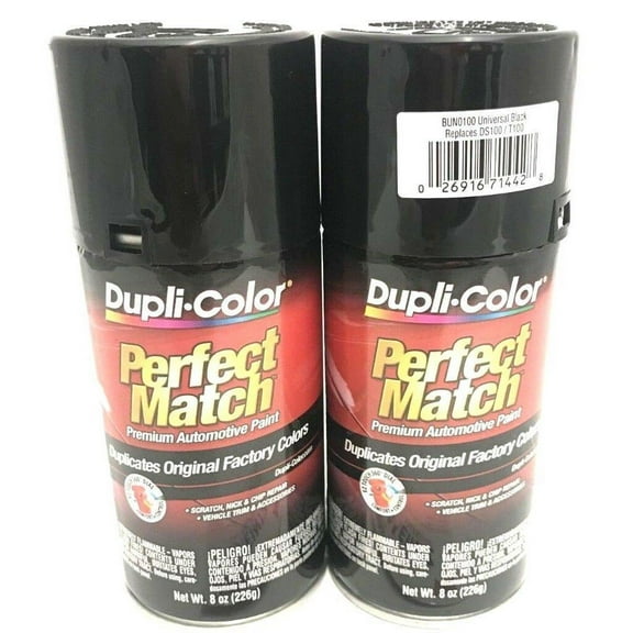 Duplicolor BUN0100-2 PACK Perfect Match Universal Black Paint - 8 oz Aerosol can