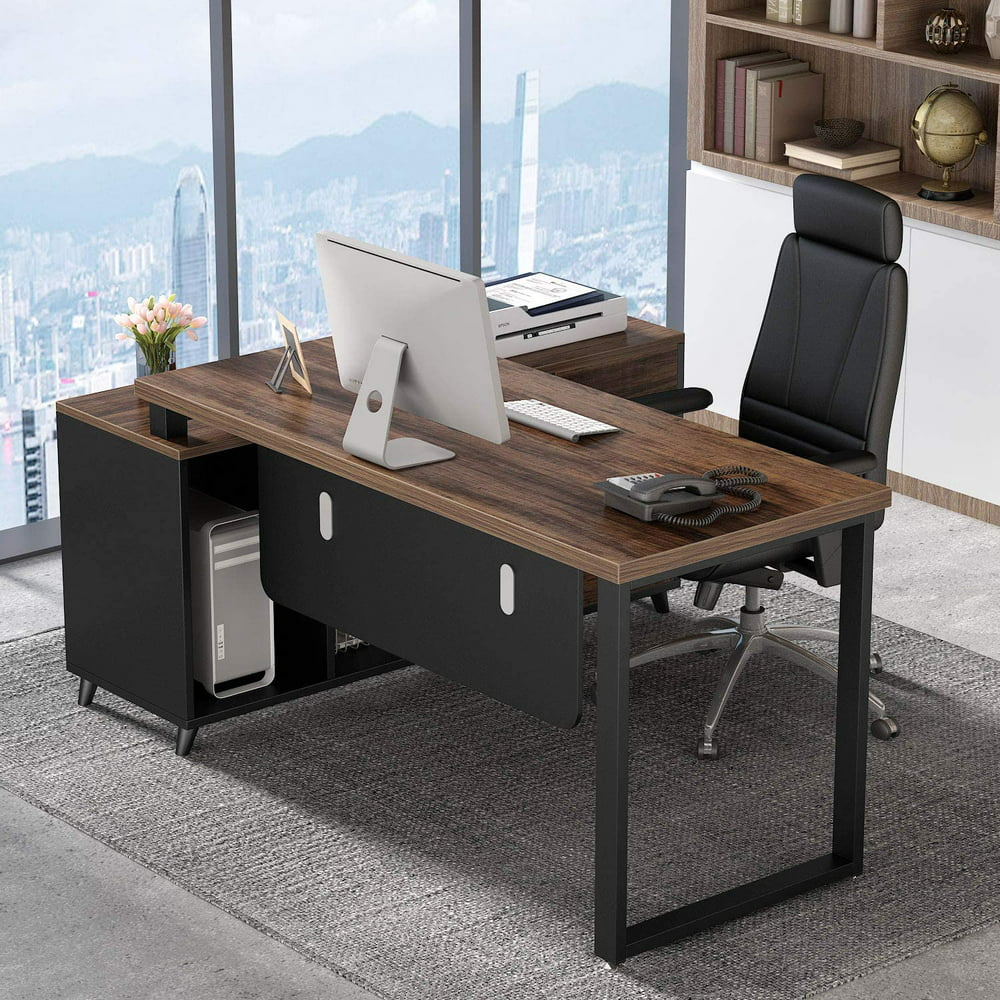 Tribesigns 55 Inch Large Executive Office Desk LShaped Computer Desk