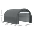 thumbnail image 6 of Carport 10X16 FT Car Canopy Tent Heavy Duty Metal Portable Garage Ventilated Storage Shelter Canopy Cover Zippered Door for Tools Car Truck SUV Boat, Gray, 6 of 7