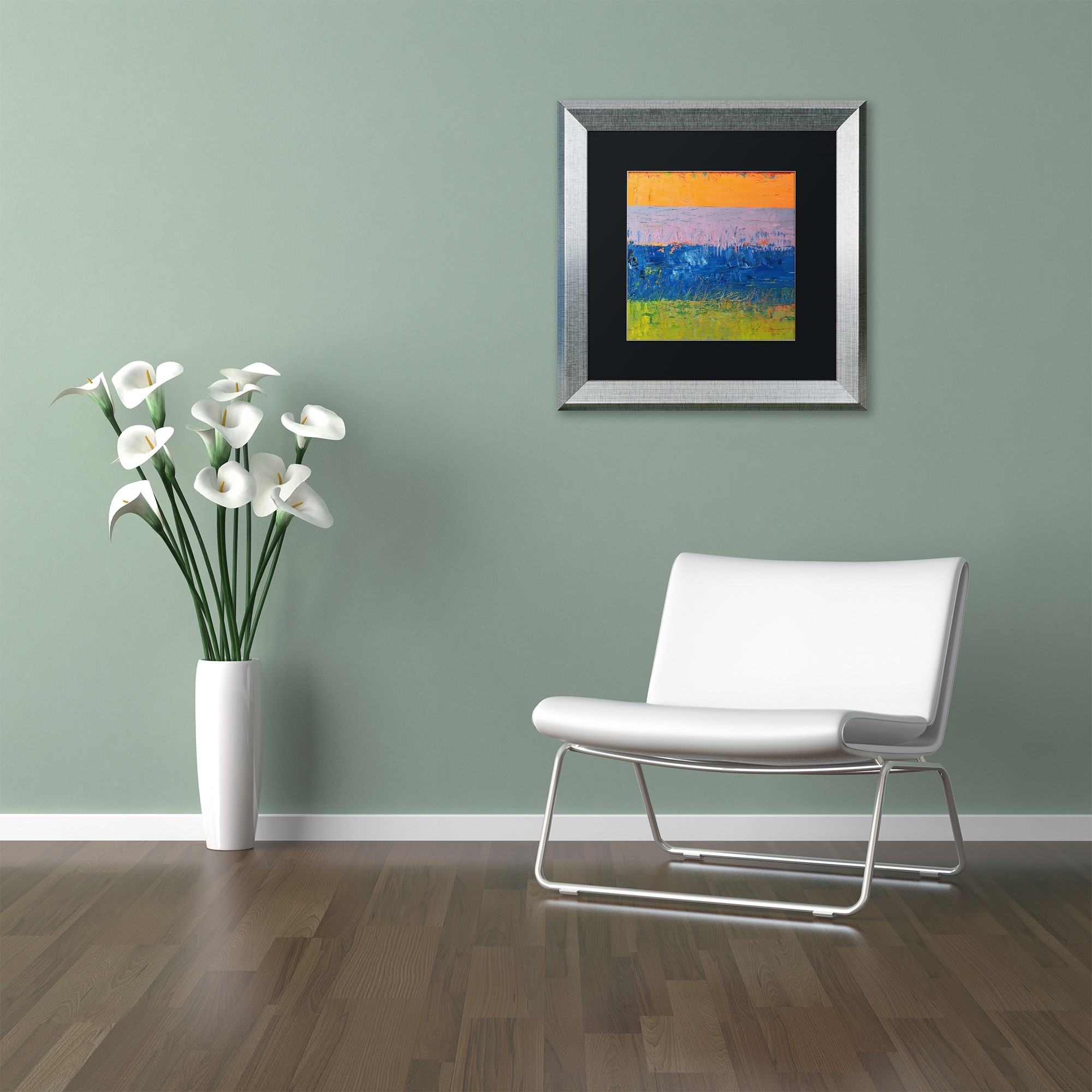 Trademark Fine Art "Thistle Field" Canvas Art by Michelle Calkins, Black Matte, Silver Frame