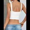 thumbnail image 4 of Tops Cortos Sin Mangas para Mujer con Cuello Cuadrado Acanalado S, 4 of 8