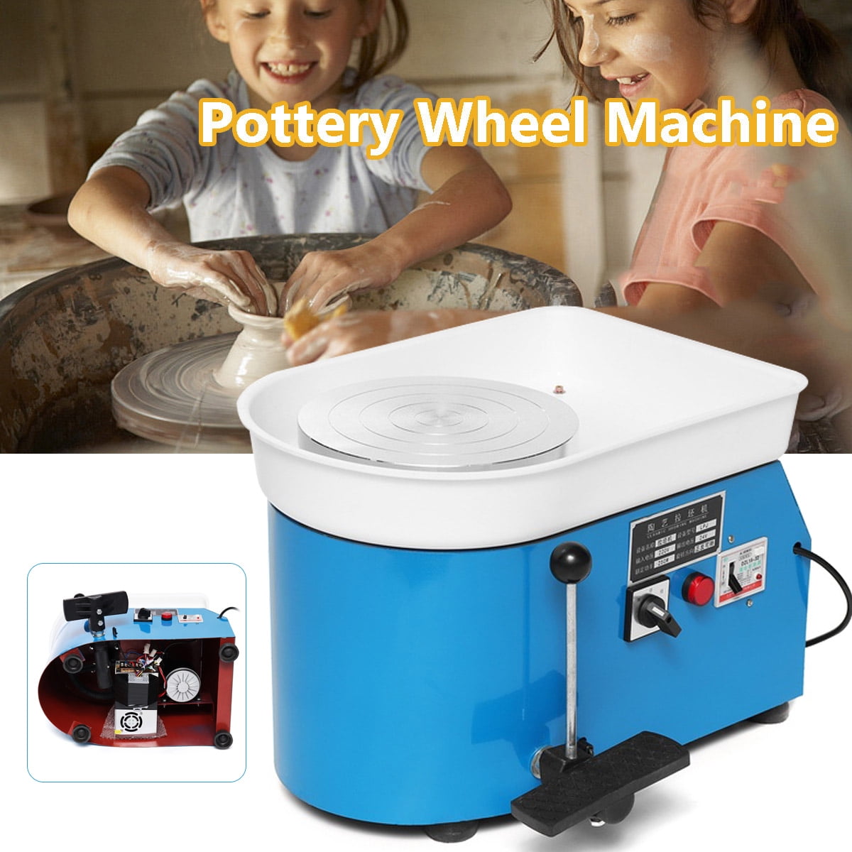 HALLOLURE Pottery Forming Machine 350W Pottery Wheel 25CM 9.8" Electric
