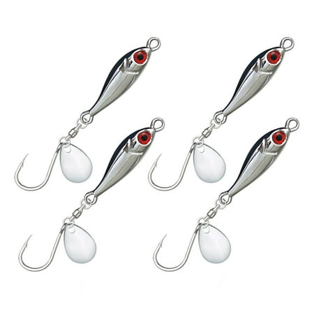 4Pcs Metal Fishing Lure Jigging Lure Cast Fishing Artificial Baits Sinking Spoons Baits with Hooks 5-30g Fishing Tackle