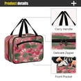 thumbnail image 4 of Travel Hanging Toiletry Bag with 4 Zipped Compartments Waterproof Makeup Accessories Spacious Cosmetic Bag Strawberries and Green Leaves Medium, 4 of 9