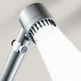 thumbnail image 2 of MingX Bathroom Booster Shower Head, 3 Mode Adjustable Spray, Shower SystemHand held shower head, massageable, with one touch (Slive Shower Head,3 inch), 2 of 7