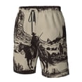 thumbnail image 4 of Fotbe Western Desert Cowboy Trajes de Baño Estampados para Hombre, Shorts de Verano de Secado Rápido, Ropa de Playa, Bañadores-XX-Large, 4 of 6