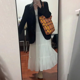thumbnail image 3 of Falda acampanada de talle alto que adelgaza para mujer, talla grande, largo medio, estilo coreano en forma de pera, falda blanca de verano, 3 of 5