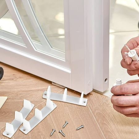 10 Pieces Sliding Closet Door Bottom Guide Plastic Floor Track Mount Bypass 4 3 16 White Canada 10 Pieces Sliding Closet Door Bottom, Sliding Wardrobe Door Bottom Guide