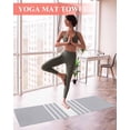 thumbnail image 2 of Light Grey Striped Yoga Towel for Hot Yoga Non Slip, White Simple Neutral Modern Yoga Mat Towel Absorbent Yoga Sweat Towels Microfiber Hot Yoga Blanket for Bikram Pilates 26"x74", 2 of 7