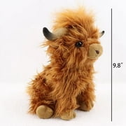Scottish Highland Cow Plush 11.8 Stuffed Animal Realistic Cow Toys Realistic Soft Stuffed Stuffed Animal Toy, Suitable for Fans, Children, Girls, Boys and Friends