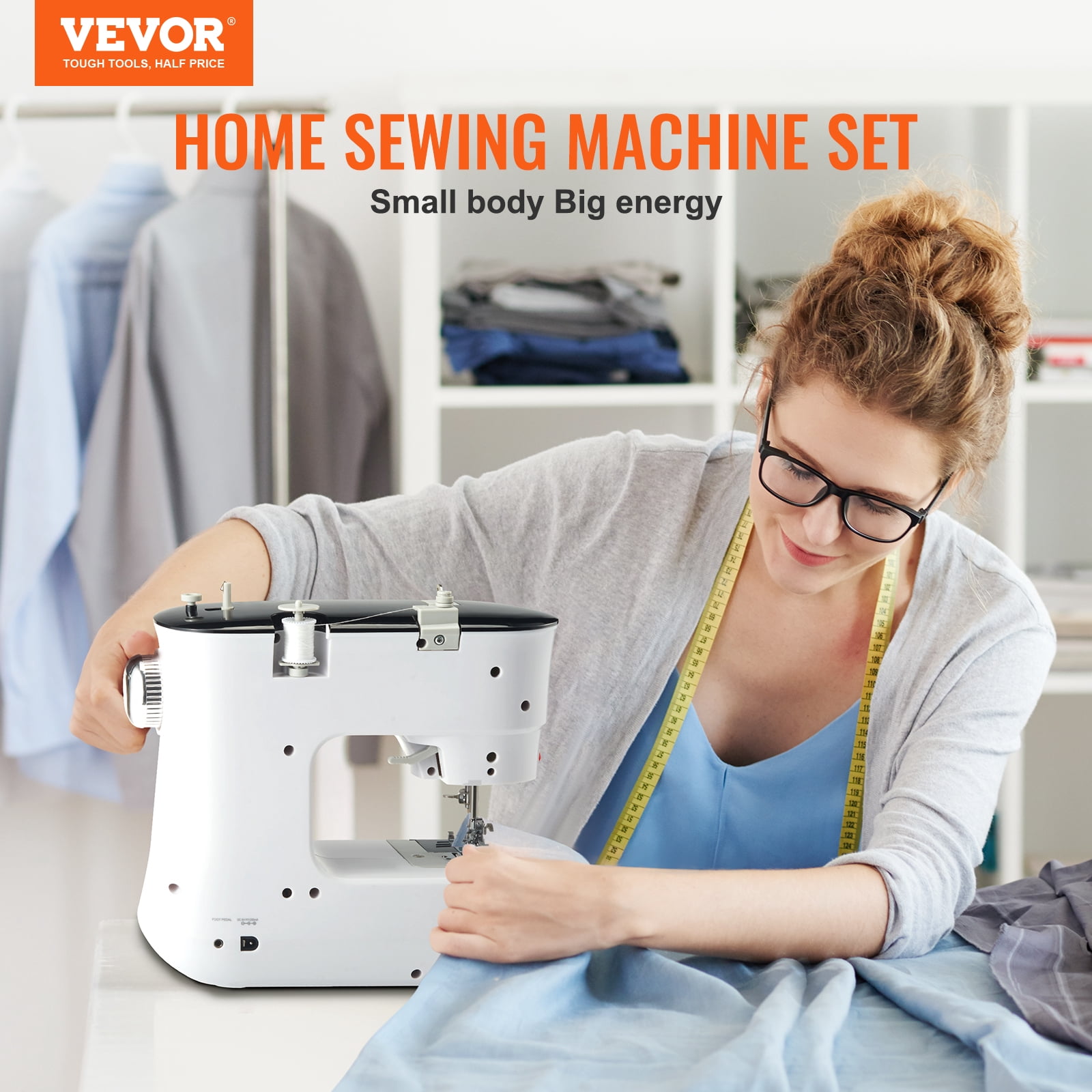 SKYSHALO Sewing Machines, 12 Built-in Stitches Mini Portable Sewing Machine with Reverse Sewing, Dual Speed Beginner Sewing Machine Extension Table Foot Pedal, Accessory Kit Family Home
