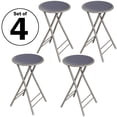 thumbnail image 3 of Lavish Home Backless 24-Inch Folding Stool with 225lb Capacity (Gray), 3 of 12