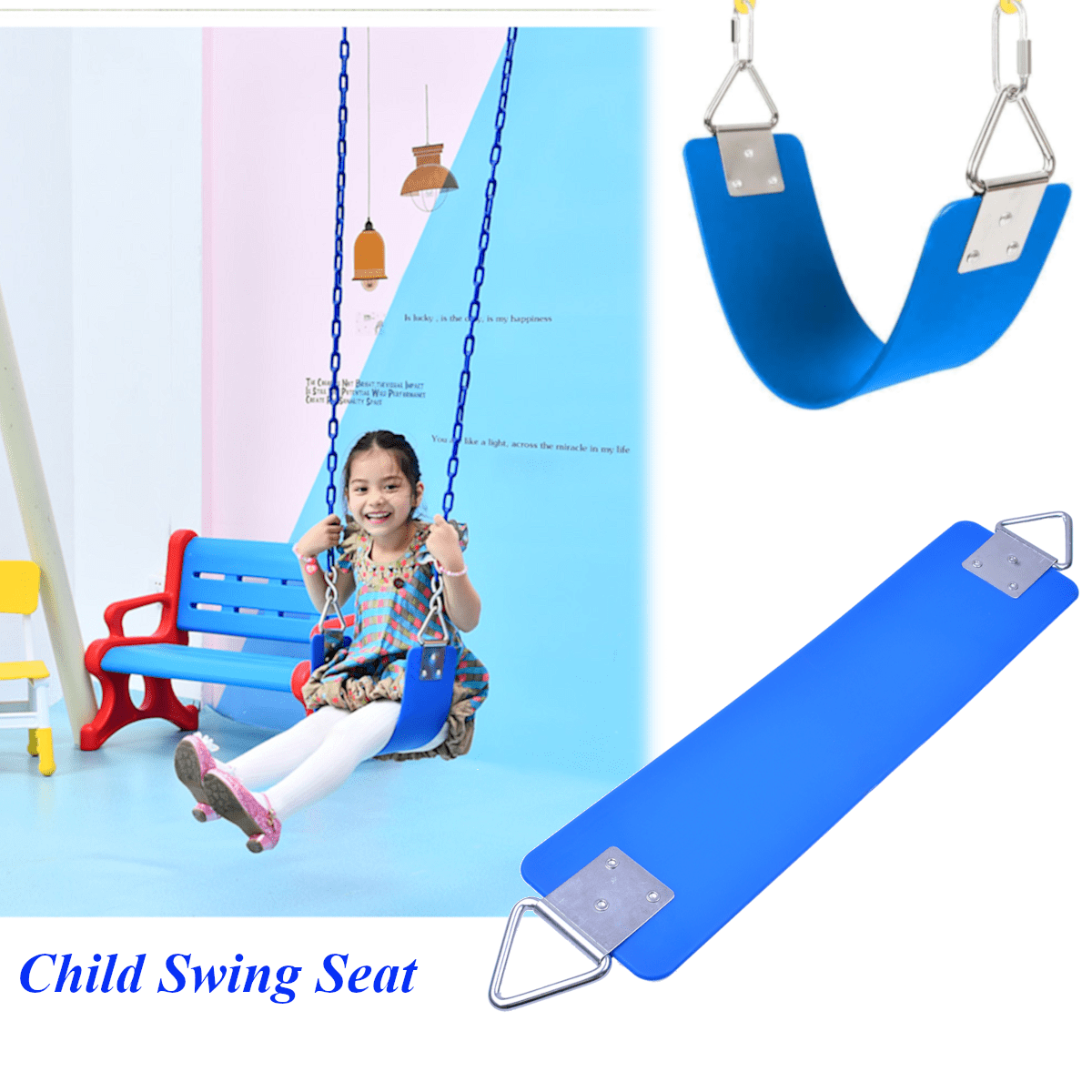 Parent Seating Rings Swing Seat with Mental Triangle Ring Blue - Walmart.com