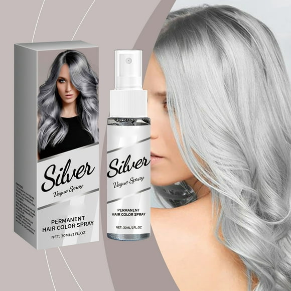 LLQKIGS Silver Gray Hair Dye Spray Long Lasting Lock Color Nourishing Extract Hair Care Trendy Hair Color Dye 30ML Hair Products for Swimmers Hair Regrowth Shampoos Big Hair Earth Hair Oil Shampoo