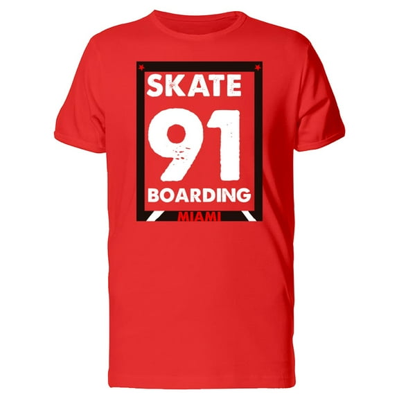Miami Skateboarding Grunge 91 T-Shirt Men -Image by Shutterstock, Male Large