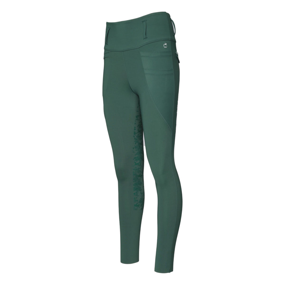Dapplebay Kids Equestrian Toile Essential Tights-Evergreen-14-16