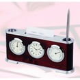 thumbnail image 2 of Jiallo Stainless Steel Clock with Pen Stand and Card Holder in Brown/Silver, 2 of 2