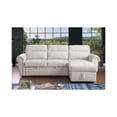 thumbnail image 5 of Hugoo 97"W Beige Chenille Reversible Sleeper Sectional Sofa Chaise w/USB+Pockets, 5 of 6