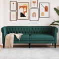 thumbnail image 1 of vidaXL Chesterfield Sofa 3-Seater Dark Green Fabric, 1 of 5