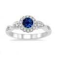 thumbnail image 2 of 1.25 Carat Sapphire and Diamond Antique milgrain Engagement Ring in 14k White Gold Sapphire and diamond engagement ring, 2 of 3