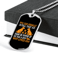 thumbnail image 3 of Good Human Dog Loves Yellow Necklace Stainless Steel or 18k Gold Dog Tag 24" Chain, 3 of 8