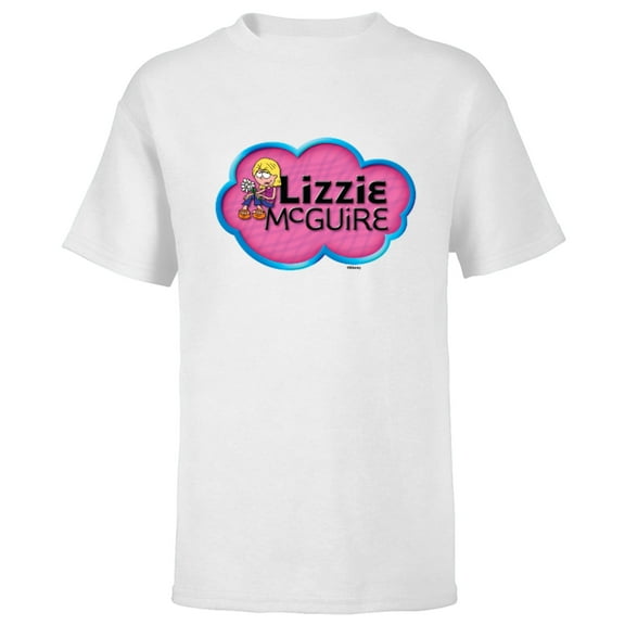 Disney Lizzie McGuire Animated Lizzie Logo - Short Sleeve T-Shirt for Kids -Customized-White